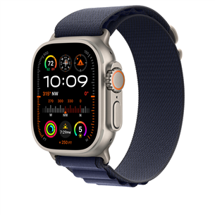 Apple Watch Alpine Loop, 49 mm, Medium, natural titanium, navy - Dirželis