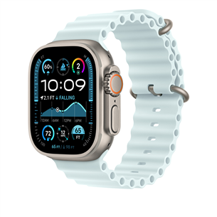 Apple Ocean Band, 49 mm, natural titanium, ice blue - Dirželis