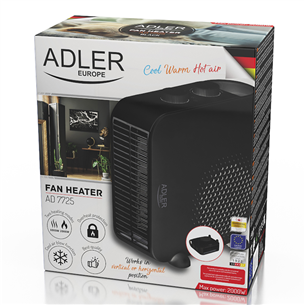 Adler, 2000 W, juodas - Šildytuvas