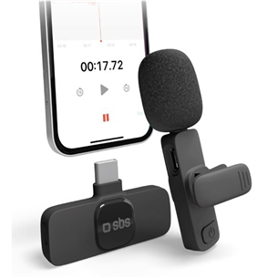 SBS Wireless Microphone, USB-C, juodas - Belaidis mikrofonas TEMICTYCBTK