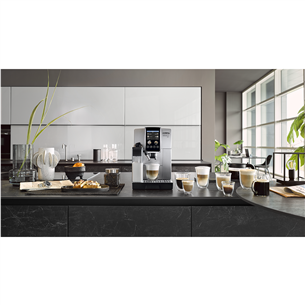 Espresso kavos aparatas  Delonghi Dinamica Plus, sidabrinis    Prekė-ECAM380.85.SB