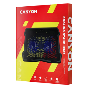 Canyon NS-03 Cooling Stand, 15,6'', juodas - Nešiojamojo kompiuterio aušinimo stovas
