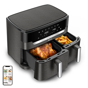 Karšto oro gruzdintuvė Tefal XXL Dual Easy Fry, 2700 W, 11 L, pilka Prekė - EY942HE0