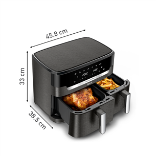 Karšto oro gruzdintuvė Tefal XXL Dual Easy Fry, 2700 W, 11 L, pilka Prekė - EY942HE0