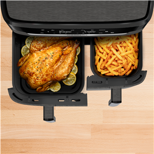 Karšto oro gruzdintuvė Tefal XXL Dual Easy Fry, 2700 W, 11 L, pilka Prekė - EY942HE0