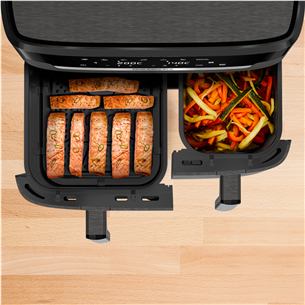 Karšto oro gruzdintuvė Tefal XXL Dual Easy Fry, 2700 W, 11 L, pilka Prekė - EY942HE0