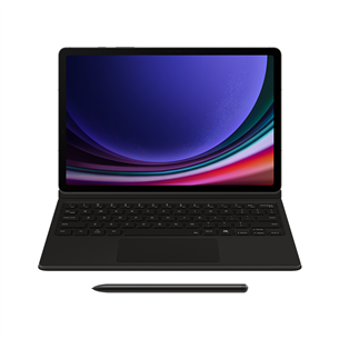 Samsung Book Cover Keyboard, Galaxy Tab S9 / S9 FE, AI key, juodas - Dėklas EF-DX725UBEGWW