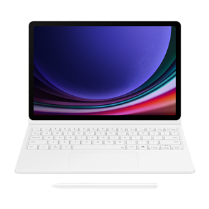 Samsung Book Cover Keyboard, Galaxy Tab S9 / S9 FE, AI key, baltas - Dėklas EF-DX725UWEGWW