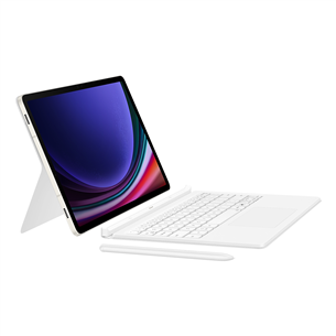 Samsung Book Cover Keyboard, Galaxy Tab S9 / S9 FE, AI key, baltas - Dėklas
