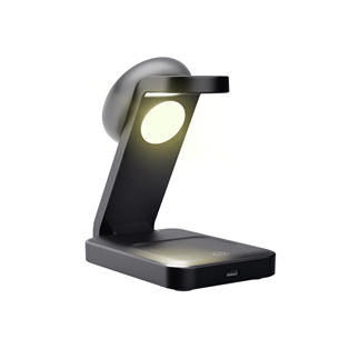 Trust Viro 3-in-1 Wireless Magnetic Charge Stand, Qi, juoda - Belaidė įkrovimo stotelė