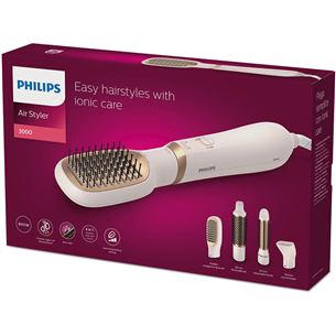 Plaukų formavimo šukos  Philips 3000 Series, rausvos   Prekė-BHA310/00