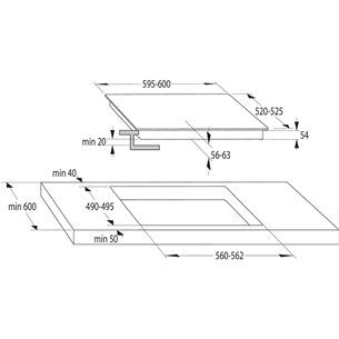 Gorenje, width 59.5, black - Built-in induction hob Item - IT643SYB7