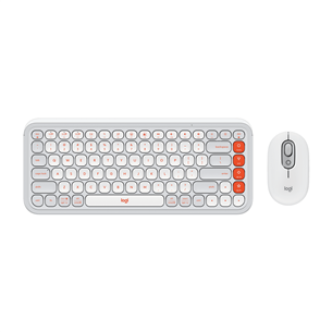 Logitech POP Icon Combo, US, balta/oranžinė - Klaviatūra ir pelė 920-013141