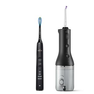 Philips Sonicare Cordless Power Flosser, juodas - Irigatorius + elektrinis dantų šepetėlis