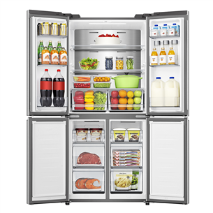 SBS šaldytuvas Hisense, Cross Door, No Frost, 483 L, aukštis 179 cm, pilkas  Prekė-RQ5P470SAIE