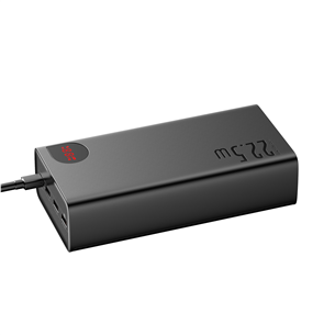 Baseus Adaman, 40000 mAh, 22,5 W, USB-C, USB-A, juoda - Išorinė baterija