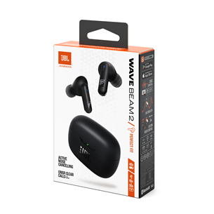 JBL Wave Beam 2, juodos - Belaidės ausinės