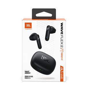 JBL Wave Flex 2, juodos - Belaidės ausinės