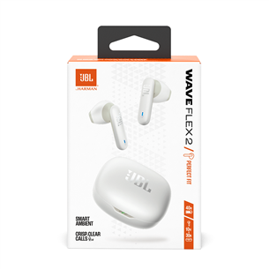 JBL Wave Flex 2, baltos - Belaidės ausinės