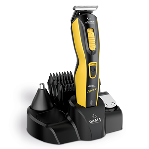 GA.MA, GCX623 Sport, juodas/geltonas - Plaukų kirpimo mašinėlės rinkinys GM3270