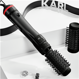 Rowenta x Karl Lagerfeld Brush Activ', 1000 W, juodos/raudonos - Plaukų formavimo šukos