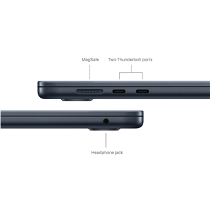 Apple MacBook Air 15'' (2024), M3 8C/10C, 16 GB, 256 GB, ENG, midnight - Notebook Item - MC9G4ZE/A