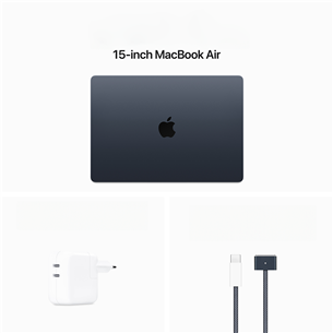 Apple MacBook Air 15'' (2024), M3 8C/10C, 16 GB, 256 GB, ENG, midnight - Notebook Item - MC9G4ZE/A