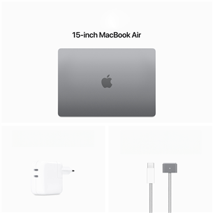 Apple MacBook Air 15'' (2024), M3 8C/10C, 24 GB, 512 GB, ENG, space gray - Nešiojamas kompiuteris