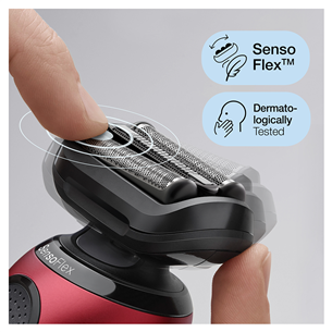 Braun Series 6 61-R1200s, Wet & Dry, raudona – Barzdaskutė