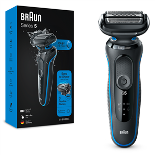 Braun Series 5 51-B1000s, Wet & Dry, juoda/mėlyna – Barzdaskutė PR000122800