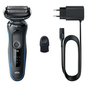Braun Series 5 51-B1000s, Wet & Dry, juoda/mėlyna – Barzdaskutė