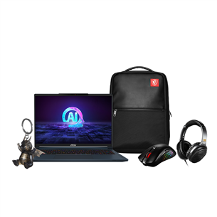 MSI Stealth 16 AI Studio 20Y Anniversary Edition, 16'', 240 Hz, QHD+, Ultra 9, 16 GB, 1 TB, RTX 4070, ENG, mėlynas - Nešiojamo kompiuterio rinkinys STH16-A1VGG-228NL
