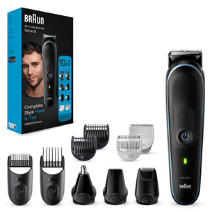 Braun 10-in-1 Wet & Dry, juodas – Plaukų kirpimo mašinėlės rinkinys