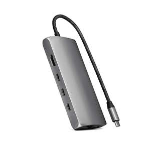 Satechi USB-C Multiport Adapter 8K With Ethernet V3, pilkas - USB šakotuvas ST-P8KEM