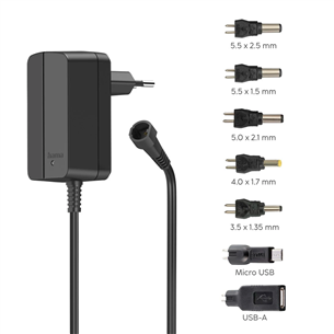 Hama Universal Switchable Power Supply Unit, 1 A, 12 W, juodas - Maitinimo adapteris