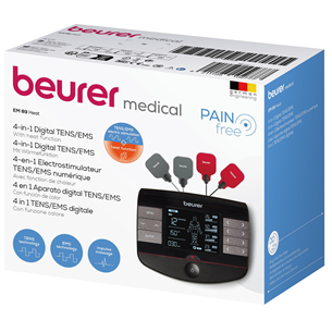 Beurer 4-in-1, šildymo funkcija, juodas – Elektroninis raumenų stimuliatorius TENS/EMS
