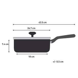 Tefal One pick pot pan, 24 cm, juoda - Keptuvė gruzdinimui