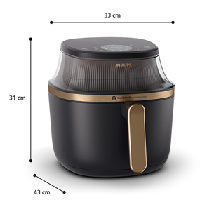 Philips 3000 Series, 4.2 L, 1400 W, juoda - Oro gruzdintuvė