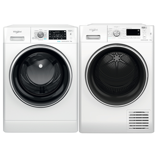 Whirlpool, 9 kg + 9 kg - Skalbimo mašina + džiovyklė FFD9489BCV+FFTM119X3