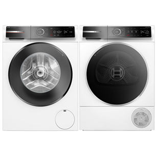 Bosch, 10 kg + 9 kg - Skalbimo mašina + džiovyklė WGB256AW+WQB245CBSN