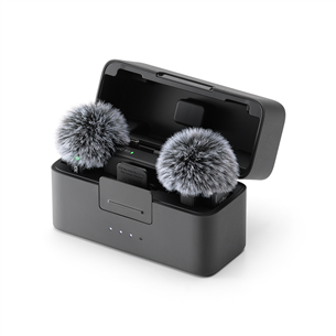 Dji Mic Mini, 2 TX + 1 RX + Įkrovimo dėklas, juodas - Belaidis mikrofonas
