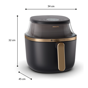 Philips 3000 Series, 7.2 L, 1400 W, juoda - Oro gruzdintuvė