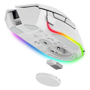 Razer Basilisk V3 Pro 35K, balta – Belaidė pelė