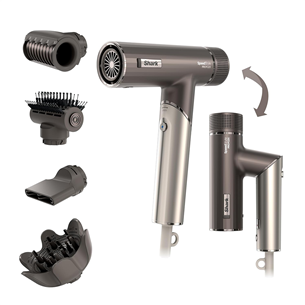 Shark SpeedStyle Pro FLEX 4-in-1, 1700 W, sidabrinis - Plaukų džiovintuvas HD542EU