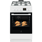 Electrolux 500 Series, 57 L, width 50 cm, white - Gas cooker with electric oven