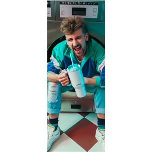 Kambukka Rio Tumbler, 950 ml, Frosty Coconut, balta/mėlyna - Termo gertuvė