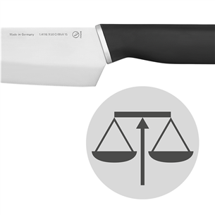 WMF Kineo, 18 cm, juodas/nerūdijančio plieno - Santoku peilis
