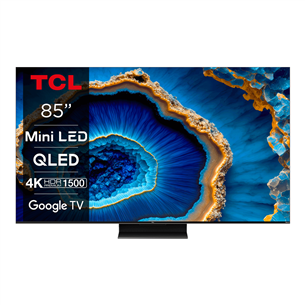 Televizorius TCL C805, 85'', 4K UHD, Mini-LED, pilkas 85C805