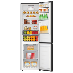 Hisense, NoFrost, 336 L, aukštis 202 cm, juodas - Šaldytuvas