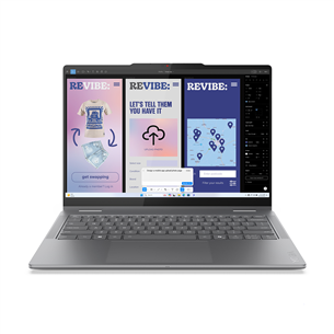 Lenovo Yoga 7 2-in-1 14ILL10, 14'', OLED, WQXGA+, Ultra 7, 32 GB, 1 TB, ENG, pilkas - Nešiojamas kompiuteris 83JQ002PNT